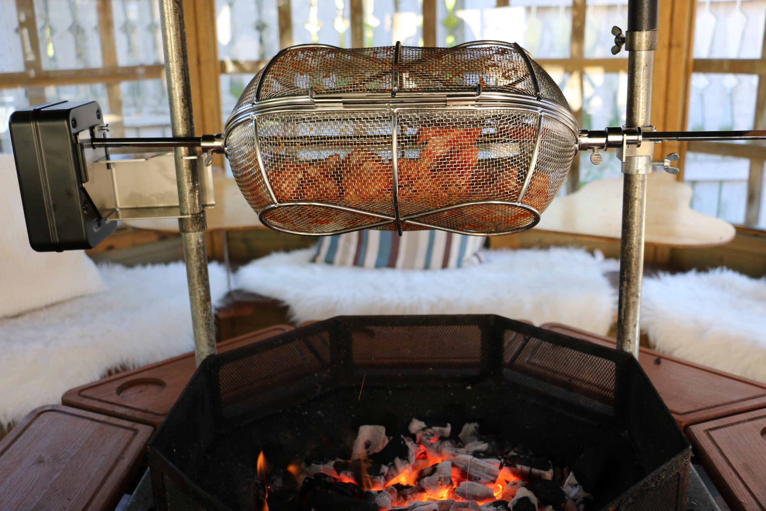 Grillkorb für den Drehspieß - Rotisserie Korb