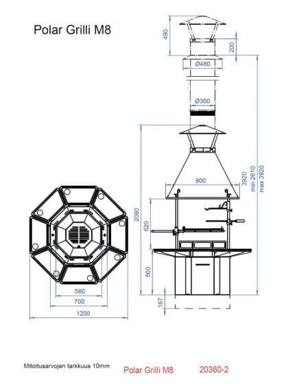 Funkenschutzgitter für Polar Metalli Grill M8 (2 Elemente)